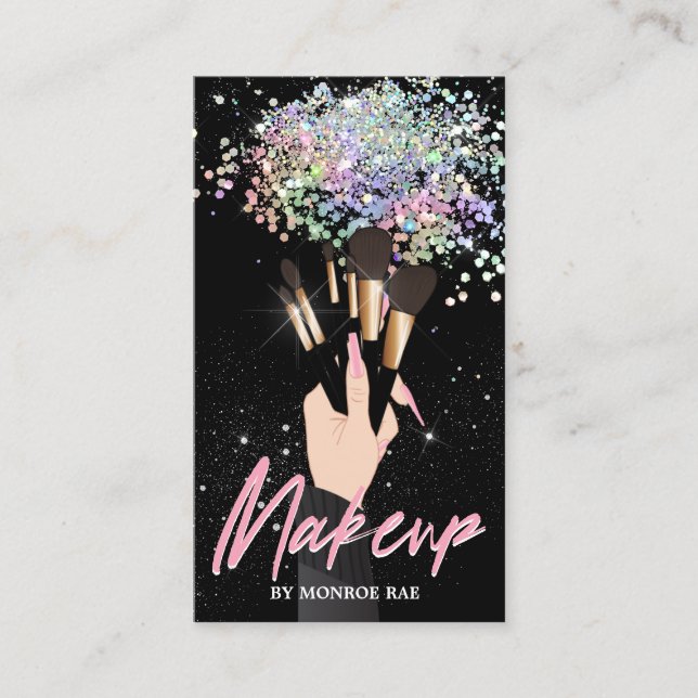 Carte De Visite Glam MUA Beauticienne Salon de beauté Artiste maqu (Devant)