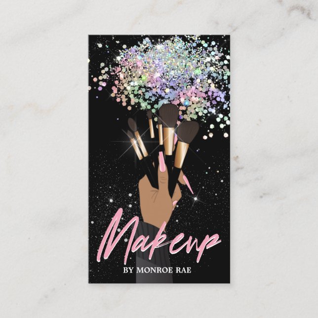 Carte De Visite Glam MUA Beauticienne Salon de beauté Artiste maqu (Devant)