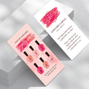 Carte De Visite Glam Nail Polonais Bouteilles Brush Stroke Clou Lo