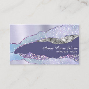 Carte De Visite *~* Glam Pastel Agate Geode Parties scintillant Ar
