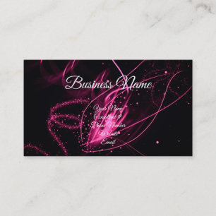 Carte De Visite Glam Pink & Black Calligraphy Consultant Moderne