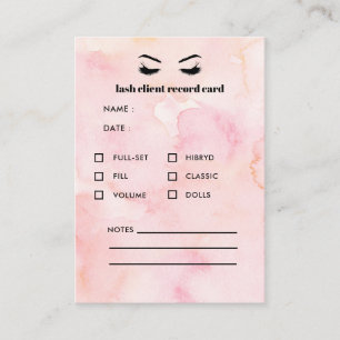 Carte De Visite Glam PINK Extension Eyelash Consultation des clien
