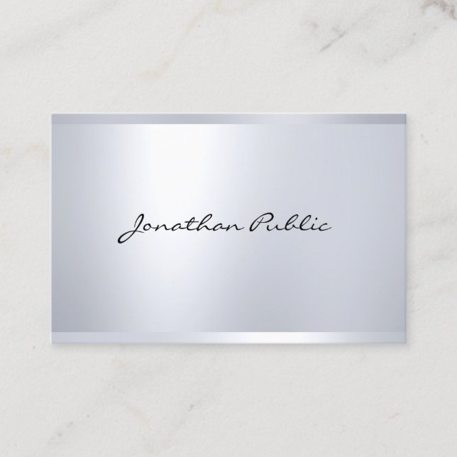 Carte De Visite Glam professionnel Argent Créatif Moderne Plain To (Devant)