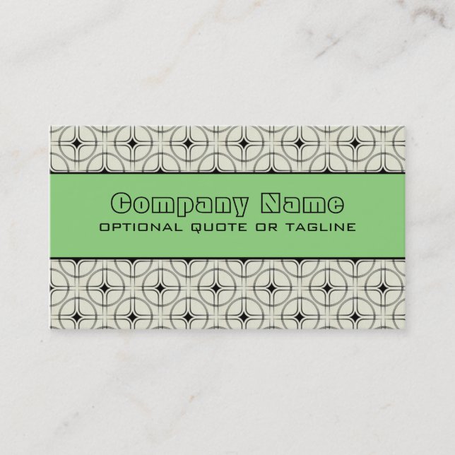 Carte de visite Glam Rétro, Vert Menthe (Devant)