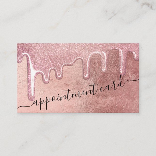 Carte De Visite Glam Rose Gold épais Parties scintillant Drivers R (Devant)