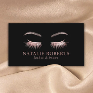 Carte De Visite Glam Rose Gold Eyelash Extensions Salon de beauté