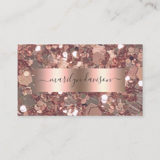 Carte De Visite Glam Rose Gold Parties scintillant Foil Design Pro (Devant)