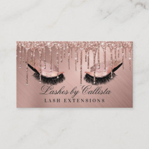 Carte De Visite Glam Rose Gold Parties scintillant métal  Lashes y
