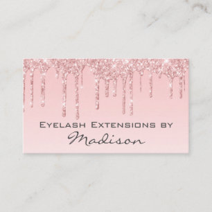 Carte De Visite Glam Rose Rose Gold Parties scintillant Drips maqu