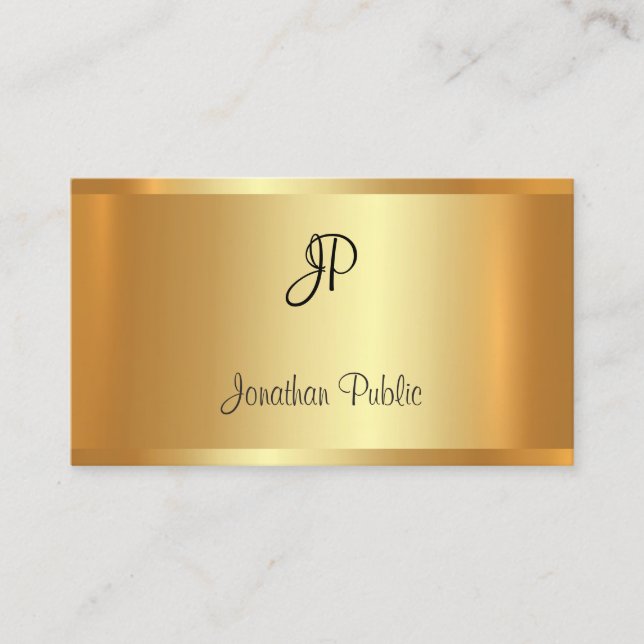 Carte De Visite Glamor Gold Look Moderne Professionnel Élégant Lux (Devant)