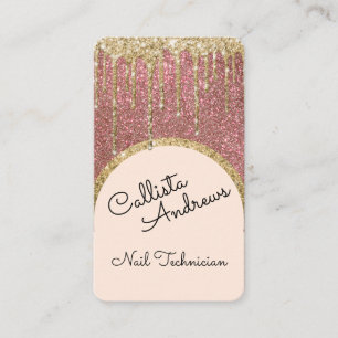 Carte De Visite Glamour Bling Rose Gold Parties scintillant Drift 