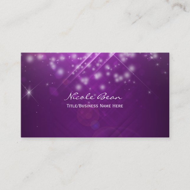 Carte de visite glamour éclat violet fuchsia (Devant)