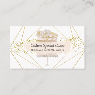 Carte De Visite Glamour Fleur Mariage Anniversaire Gâteau Boulange