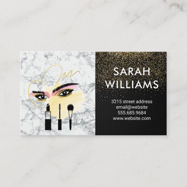 Carte De Visite Glamour Glitter | Salon Beauté Mode (Devant)