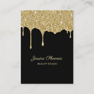 Carte De Visite Glamour moderne Gold Schwarz Glitter