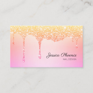 Carte De Visite Glamour moderne Le brillant arc-en-ciel coule