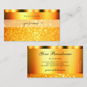 Carte De Visite Glamour Orange Sparkle Parties scintillant Luxe Ch