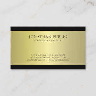 Carte De Visite Glamour professionnel Gold Effet Plain Luxe Modern