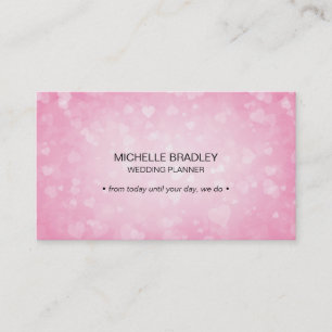 Carte De Visite Glamour rose Coeurs brillants Orbes Étincelles