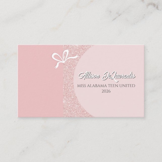 Carte de visite glamour Rose Gold Blush pour conco (Devant)
