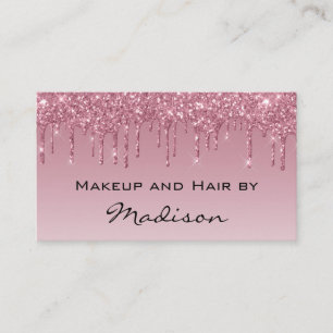 Carte De Visite Glamour Rose Gold Violet Paillettes Gouttes Artist