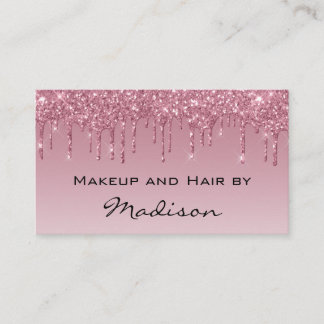 Carte De Visite Glamour Rose Gold Violet Paillettes Gouttes Artist