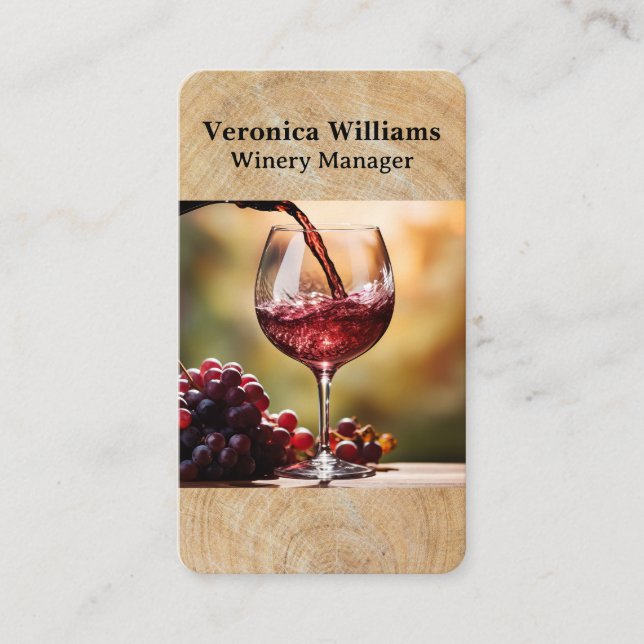 Carte De Visite Glass of Wine Pour | Tastings (Devant)