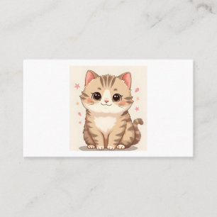 Carte De Visite Gleeful Chat : Sweet Kawaii Kitten Art pour n'impo