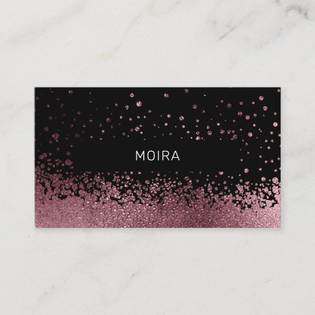 Carte De Visite Glitter Drop Rosegold noir (Devant)