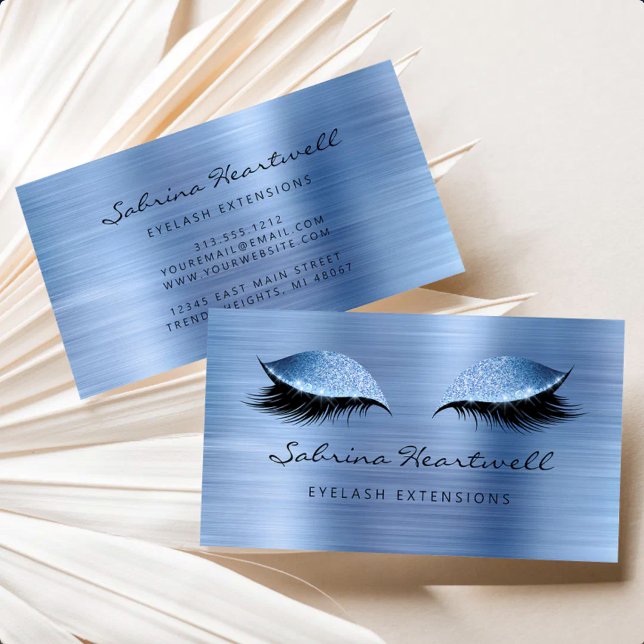 Carte De Visite Glitter Eyes Pale Blue Metallic Lash Extension (Créateur téléchargé)