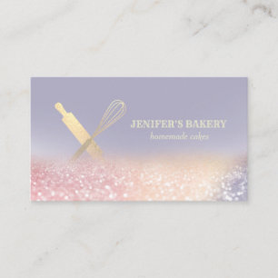 Carte De Visite Glitterie or rouleau pin whisky chef boulangerie