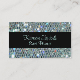 Carte De Visite Glitzy Glamour brillant brillant brillant Silver B