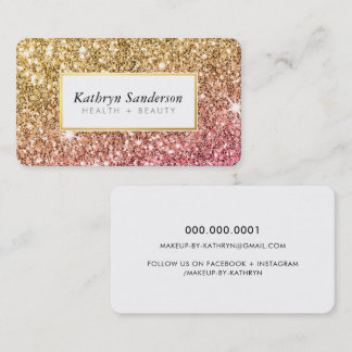 Carte De Visite GLitzy or rose parties scintillant luxe lashes gla