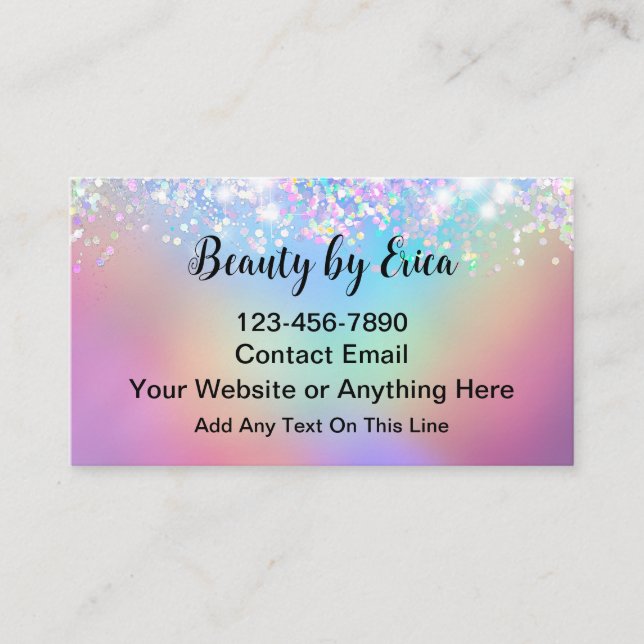Carte De Visite Glitzy Trendy Beauty Fashion Makeup  (Devant)