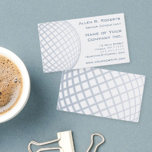 Carte De Visite Global Business Consultant Blue Gray Globe