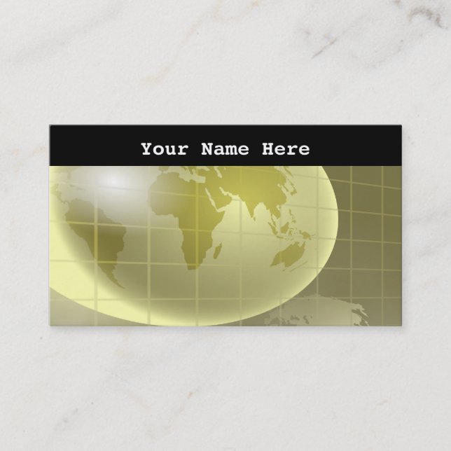 Carte De Visite Globe de grille, votre nom ici (Devant)