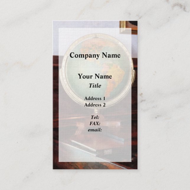 Carte De Visite Globe sur piano (Devant)