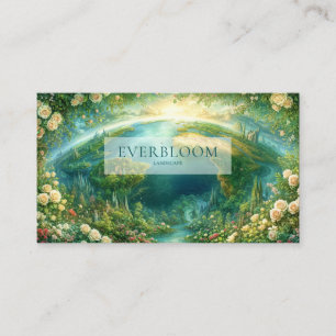 Carte De Visite Globe terrestre de fantasy vibrant et jardin de ro