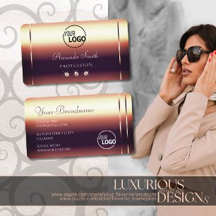 Carte De Visite Glossy Rose Gold Optics Sparkle Diamonds ajouter l