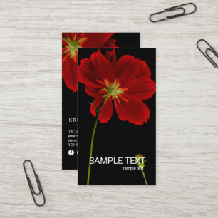 Carte De Visite © Glowin in Darkness Red Gerbera Daisy Floral