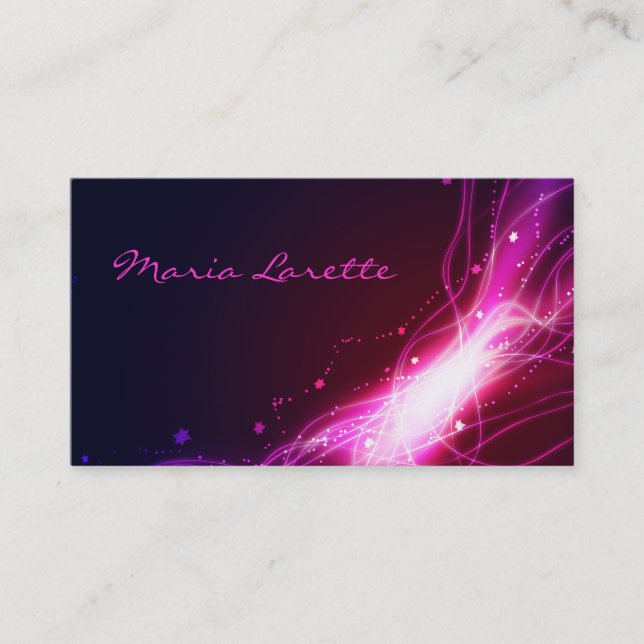 Carte De Visite GLOWWING NEON STARS Party Planner Designer Card (Devant)