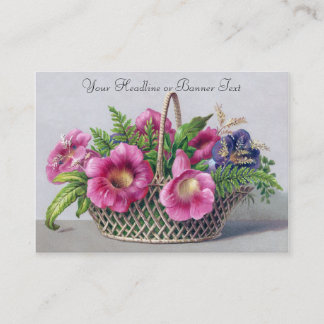 Carte De Visite Gloxinia et fougères dans le cru de panier
