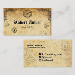 Carte de visite GM Dice RPG personnalisable
