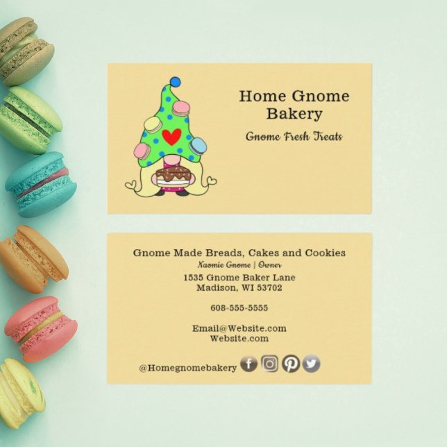 Carte De Visite Gnome Hometown Boulangerie Pâtisserie Gâteaux Sucr (Créateur téléchargé)