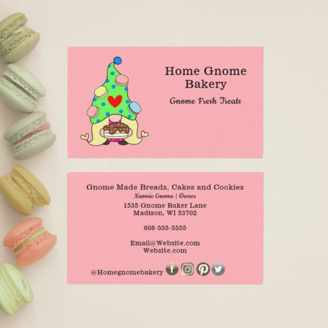 Carte De Visite Gnome Maison Boulangerie Pâtisserie Gâteaux & Swee (Créateur téléchargé)