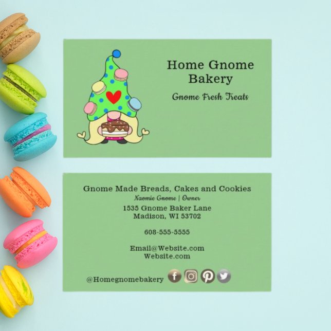 Carte De Visite Gnome Maison Boulangerie Pâtisserie Gâteaux & Trai (Créateur téléchargé)