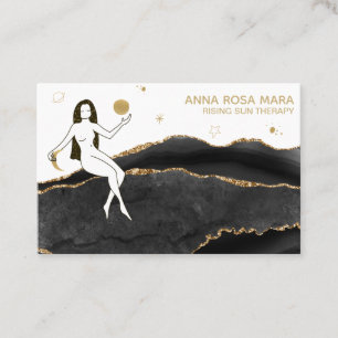 Carte De Visite *~* Goddess Celestial Black Gold Parties scintilla