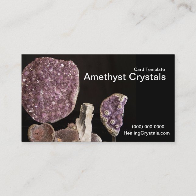Carte De Visite Godes Amethyst & Quartz Crystals Modèle (Devant)