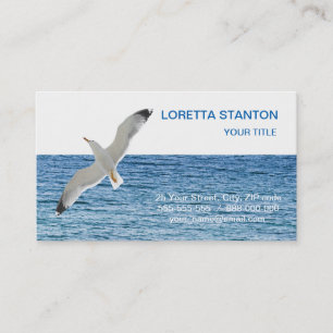 Carte De Visite Goéland volant au-dessus de la mer