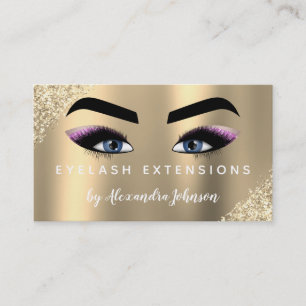 Carte De Visite Gold Beauté Lashes Parties scintillant Eyelash Ext